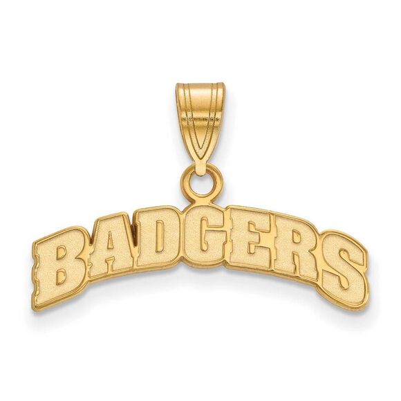 10k Yellow Gold U. of Wisconsin Medium Script Logo Pendant - Picture 1 of 3